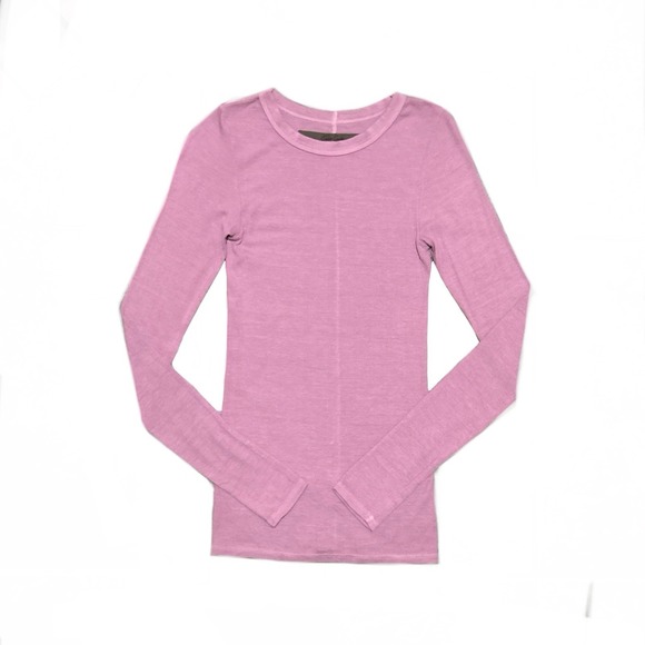 Enza Costa Women's Purple Crewneck Long Sleeve Top Viscose Silk Blend Size S USA - Picture 1 of 8